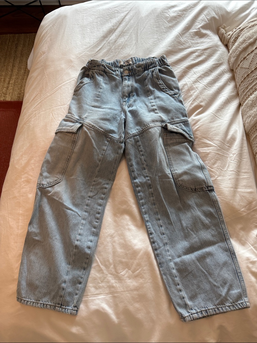 Free people denim cargo jeans